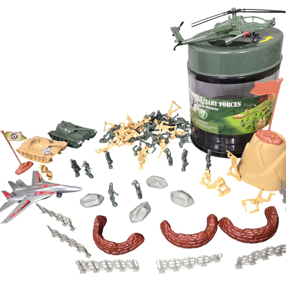 True Heroes Military Forces 72 Piece Toys R Us Playset Kids Army Toy EXCELLENT